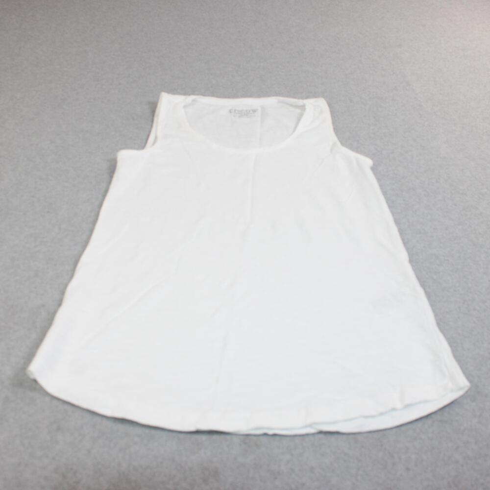 Chico's Tank Top Women Small White Scoop Neck Jersey Lightweight Slub Basic Comf